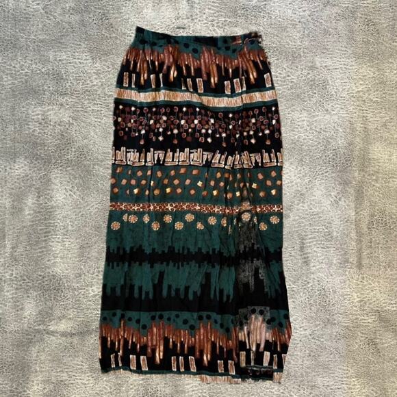 vintage ship n shore patterned maxi skirt - Picture 1 of 5